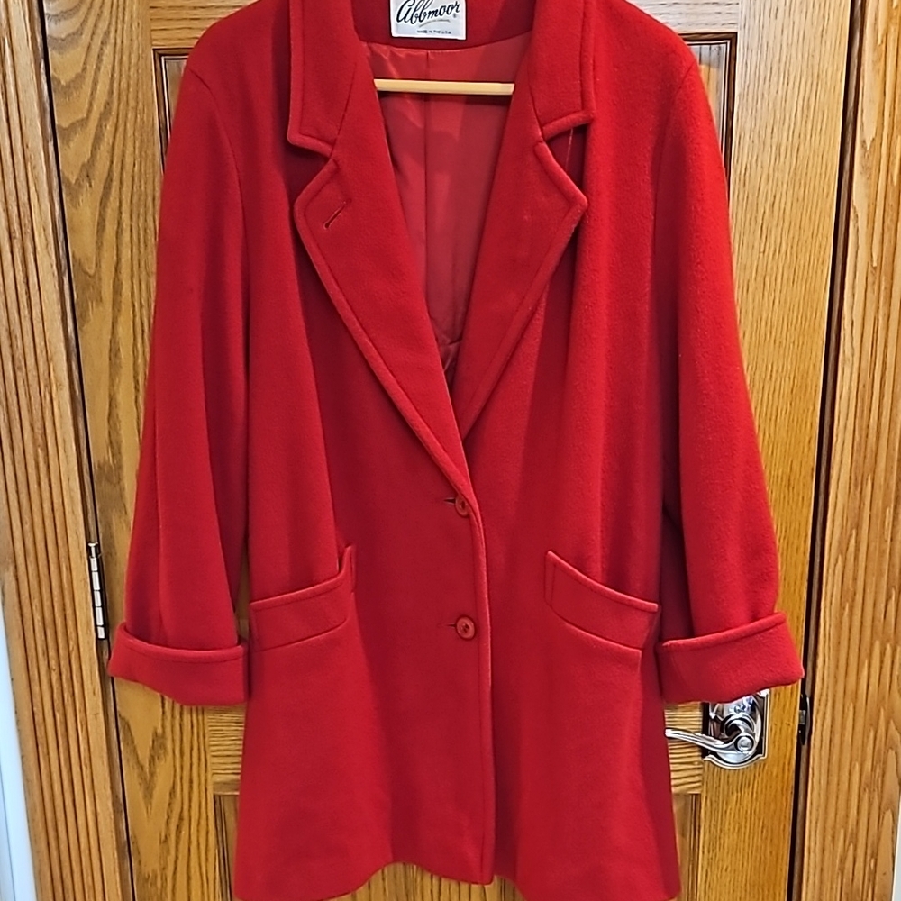ILGWU Vintage 1960's Abbmoor Wool Red Union Coat